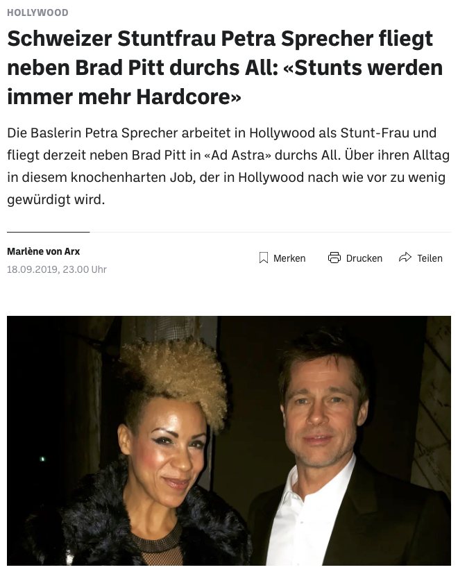 Tagblatt 2019 09 Petra with Brad Pitt Screenshot